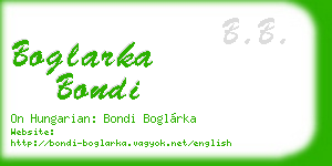 boglarka bondi business card